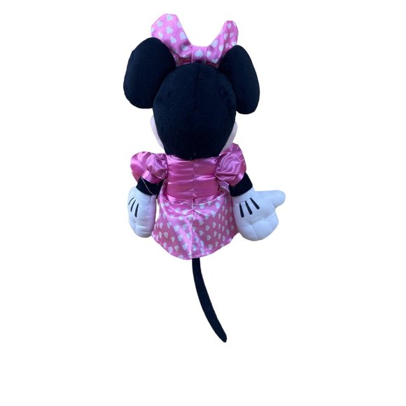 Disney 14" Minnie Mouse in Pink Polka Dot Dress Plush Doll EUC Kcare - Picture 9 of 13